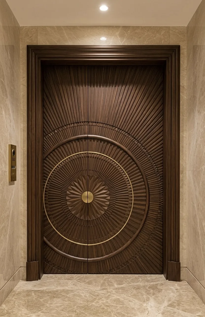 Single CNC door with circular pattern