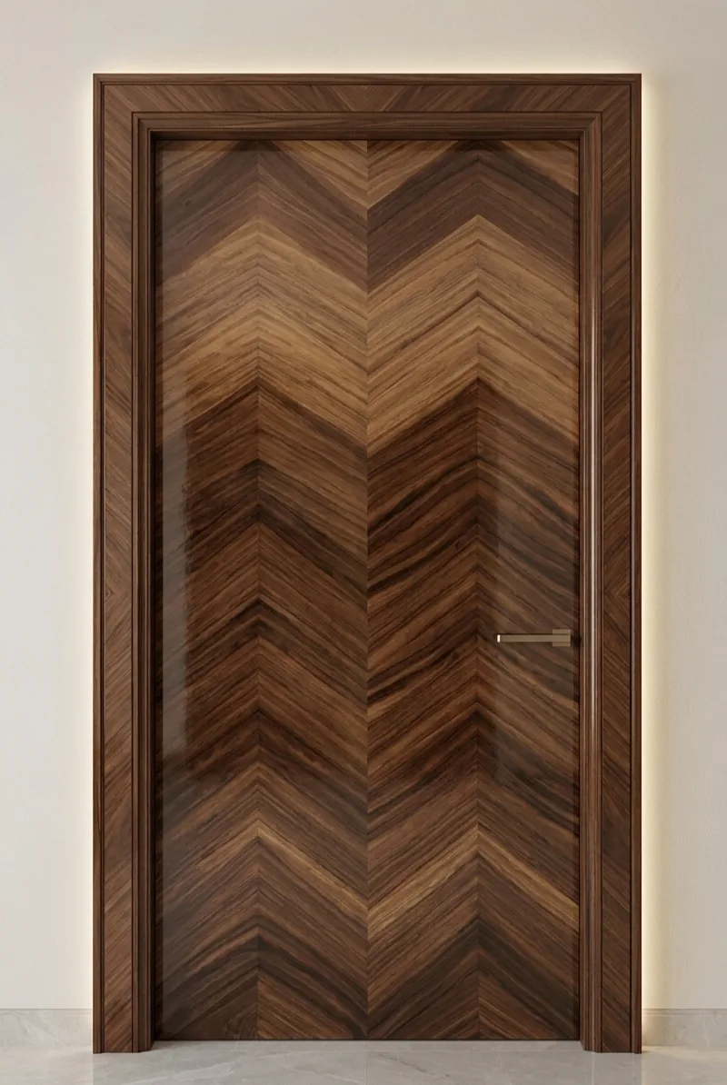 Grey wood finish door