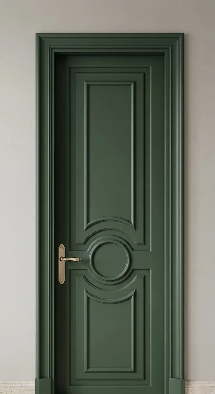 Green PU panelled door